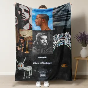 Drake Album Cover Collage Flannel Throw Blanket Hip Hop Rap Legend Soft Cozy Plush Blanket For Couch Bed Room Decor Perfect Gift For Drake Fans 2026