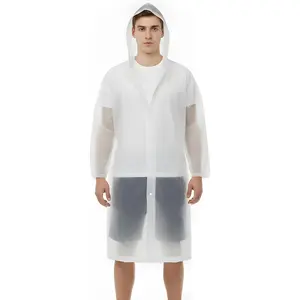 EVA Raincoat for Adults - Reusable Transparent Poncho, Waterproof & Breathable Rain Wear for Women and Men
