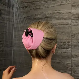 Lazy Headscarf Crown Cleaning Bath Cap, Reusable Solid Color Shower Hat, Comfortable and Durable Bathroom Accessory