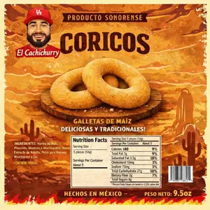 Coricos Productos Sonorence (4 Paquestes) - Mexican Short Bread Cookies (4 Pack)