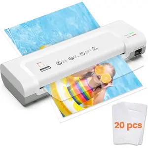 9-inch Laminator Machine with 20 Laminating Sheets, Laminating Machine 8.5 x11 with 2-Min  Preheat, Small Personal Laminator for Teachers, Office, School, Grey White