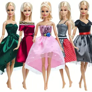 Luxury Doll Clothing Set, Velvet Long Dress & Sequined Gown for 11.5 Inch Dolls (doll Not Included), 5 Piece Fashion Collection