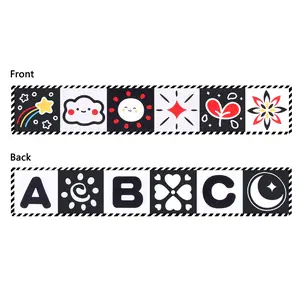 Baby Tummy Time Cloth Book, Learning Activity Book, 1 Count Double-Sided Shape Recognition Cloth Book, Toddler Busy Book, Foldable & Attachable Baby Toy for Early Education