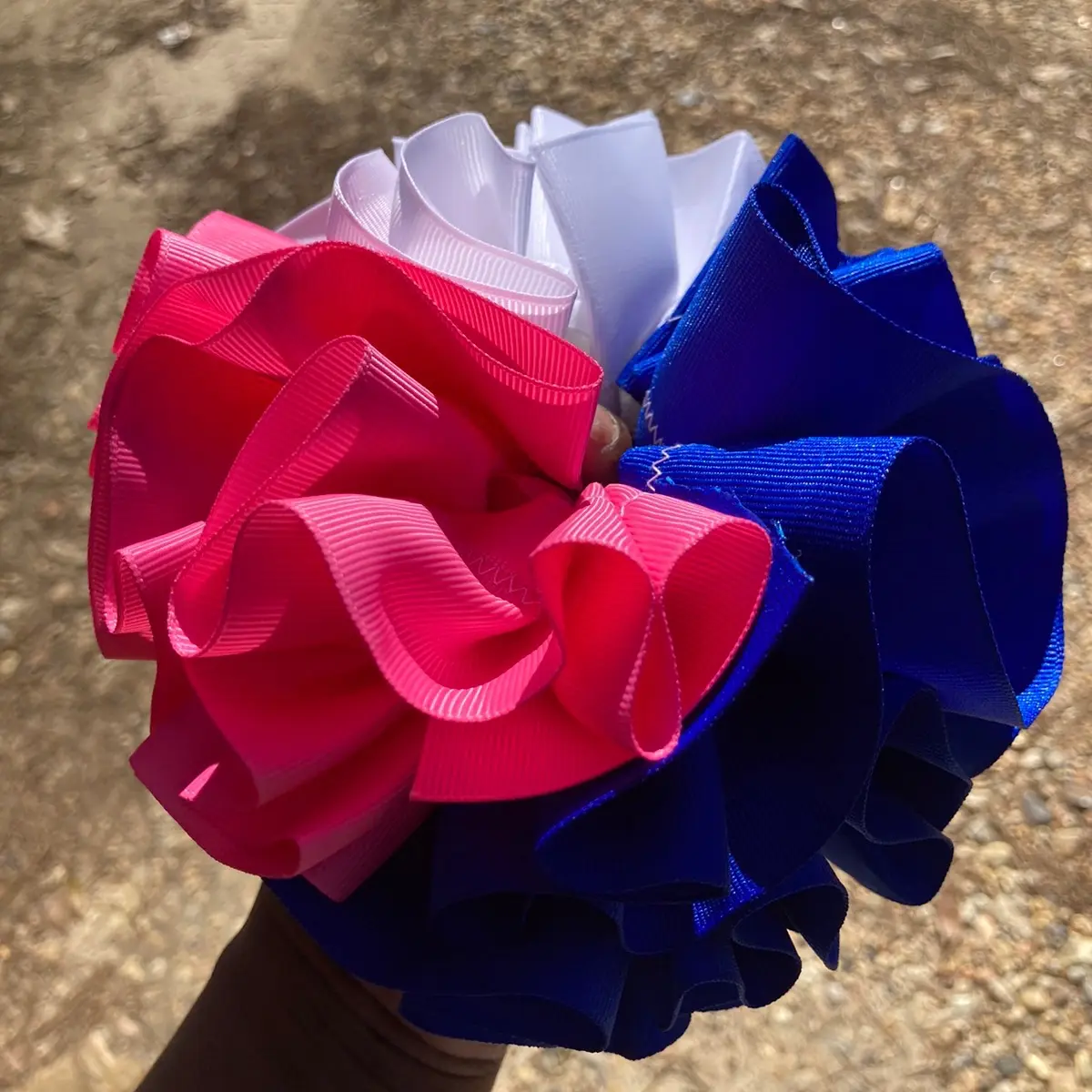 Pink, White, Royal Blue Ruffle Anklets