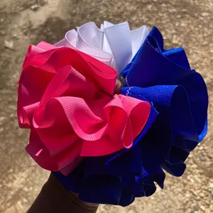 Pink, White, Royal Blue Ruffle Anklets