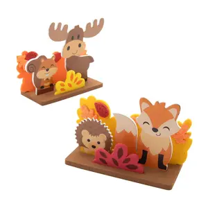 Fall Animal Scene Foam Stand-Up Craft Kit - Makes 12