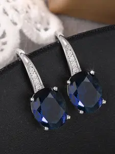 Vintage Sapphire Blue Rhinestone Earrings, Elegant Ladies' Jewelry, Perfect Gift Small Ear Studs, Stylish Accessory for Women, Fashionable Earrings
