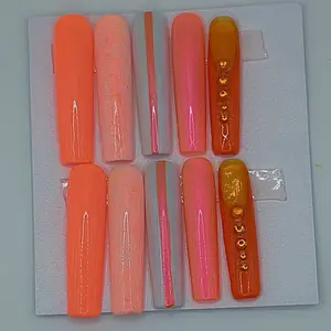 Orange Cream 3XL Press On Nails - Assorted Colors with Smooth Finish elegant nail