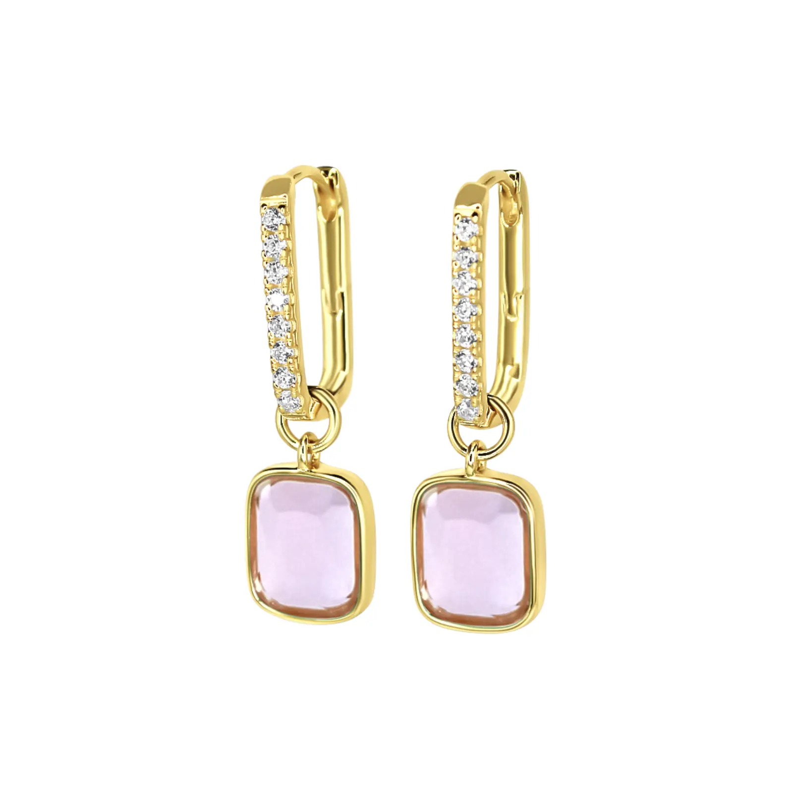 Luxe Cushion Hoops in Blush Lilac