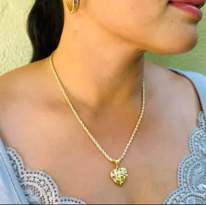 14K Gold Plated Nugget Heart Necklace