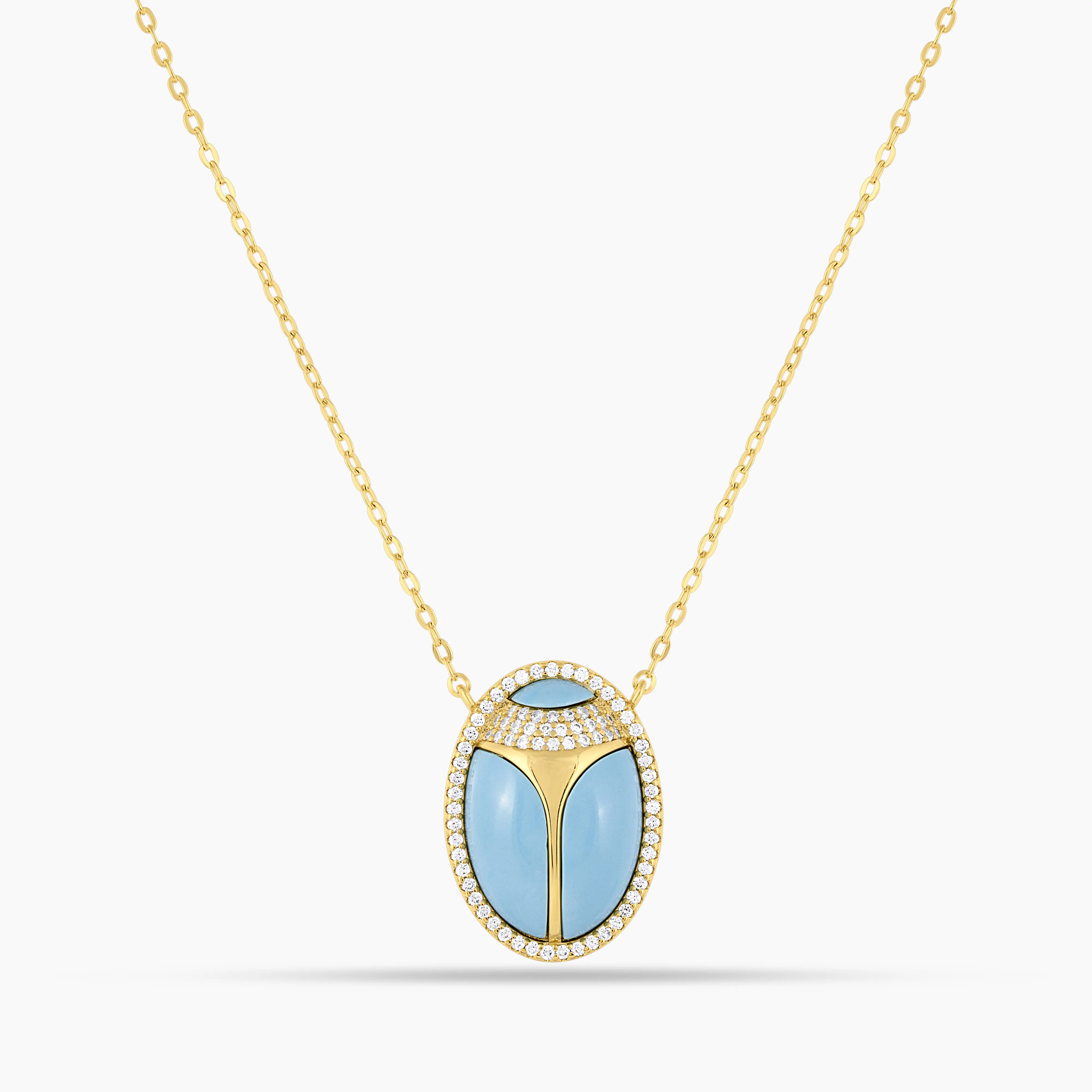 Elevated Scarab Turquoise Necklace