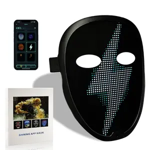 Depointer Life 2023 New Led Mask with Rechargeable Bluetooth-compatible App Controlled, Customizable Shining Mask, LED Lighted Face Transforming Mask