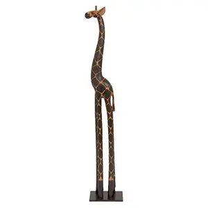 Deco 79 Tall Giraffe Statue, Dark Brown