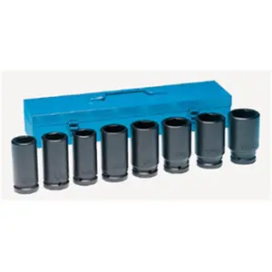 212 MAIN Grey Pneumatic 8034D 0.75 in. Drive 8-Piece Deep Socket Tool Kit Set, for Sports & Outdoor Cycling Leisure Equipment Storage