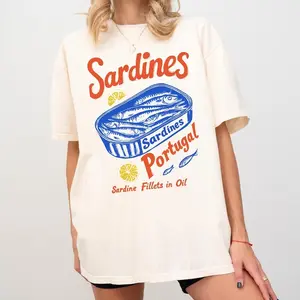Sardines Shirt Fisherman Aesthetic Tinned Fish  Beach Shirt Sardines Tee Fish T shirt Comfort Colors Portugal Vacation Shirt
