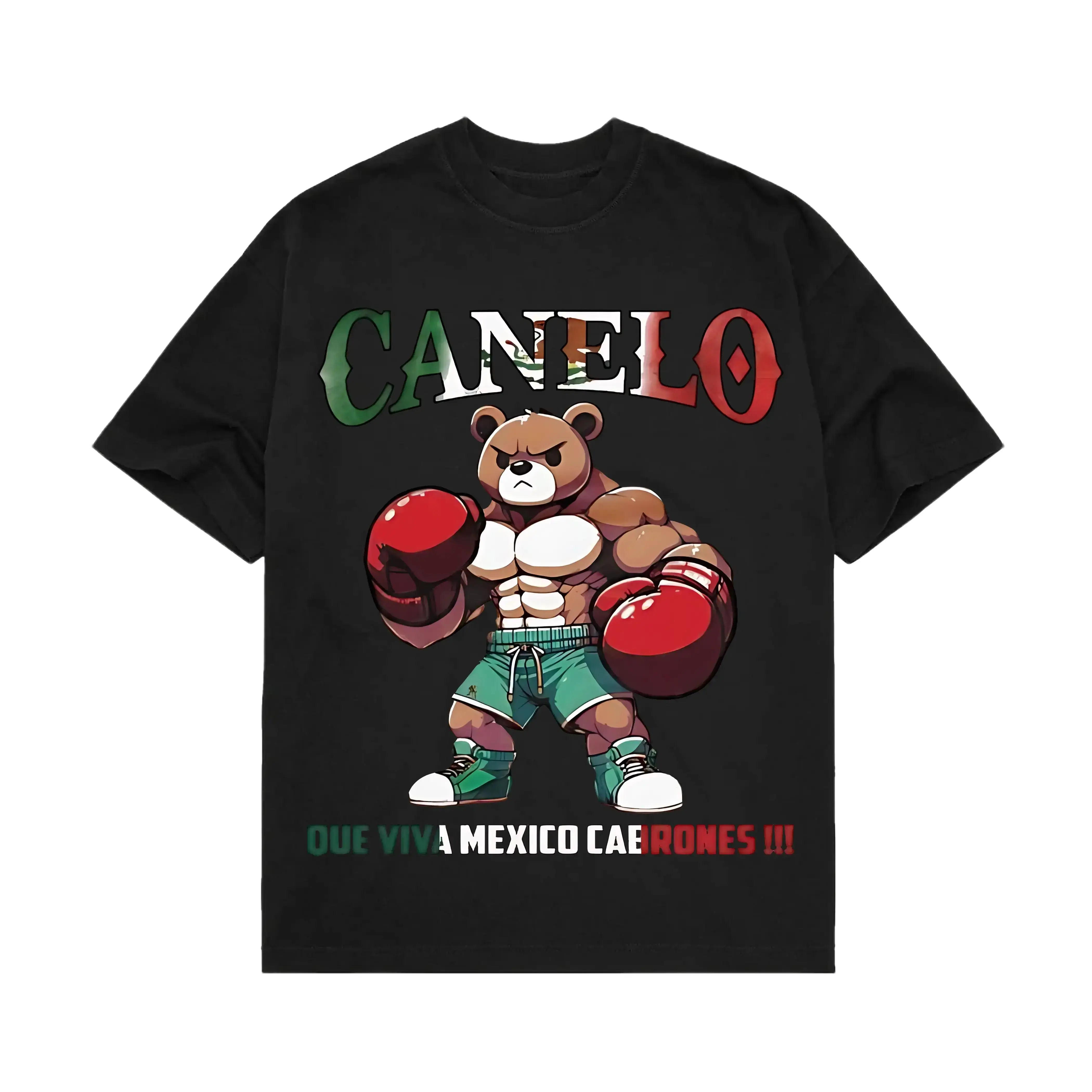 NICE CANELO BEAR QUE VIVA MEXICO CABRONES TEE, Boxing T-shirt, Boxer Tee, Sports Shirt, UFC Shirt, Gift for Him Gift For Her Streetwear