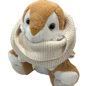 Beautiful and warm beige color, circular scarf knitted with two needles