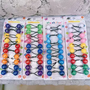 Eden Twin Bead Ball Ponytail Holder Multi Color