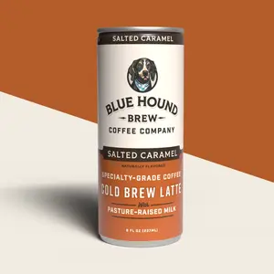 Blue Hound Brew Salted Caramel Latte - 8 FL OZ Cold Brew with Pasture-Raised Milk & Salted Caramel