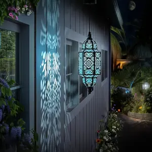 2pcs Outdoor Solar Lanterns in a Multicolored Moroccan Design, Featuring IP54 And a Cut-Out Pattern, Perfect for Decorating Gardens, Patios, Pathways, Or for Halloween