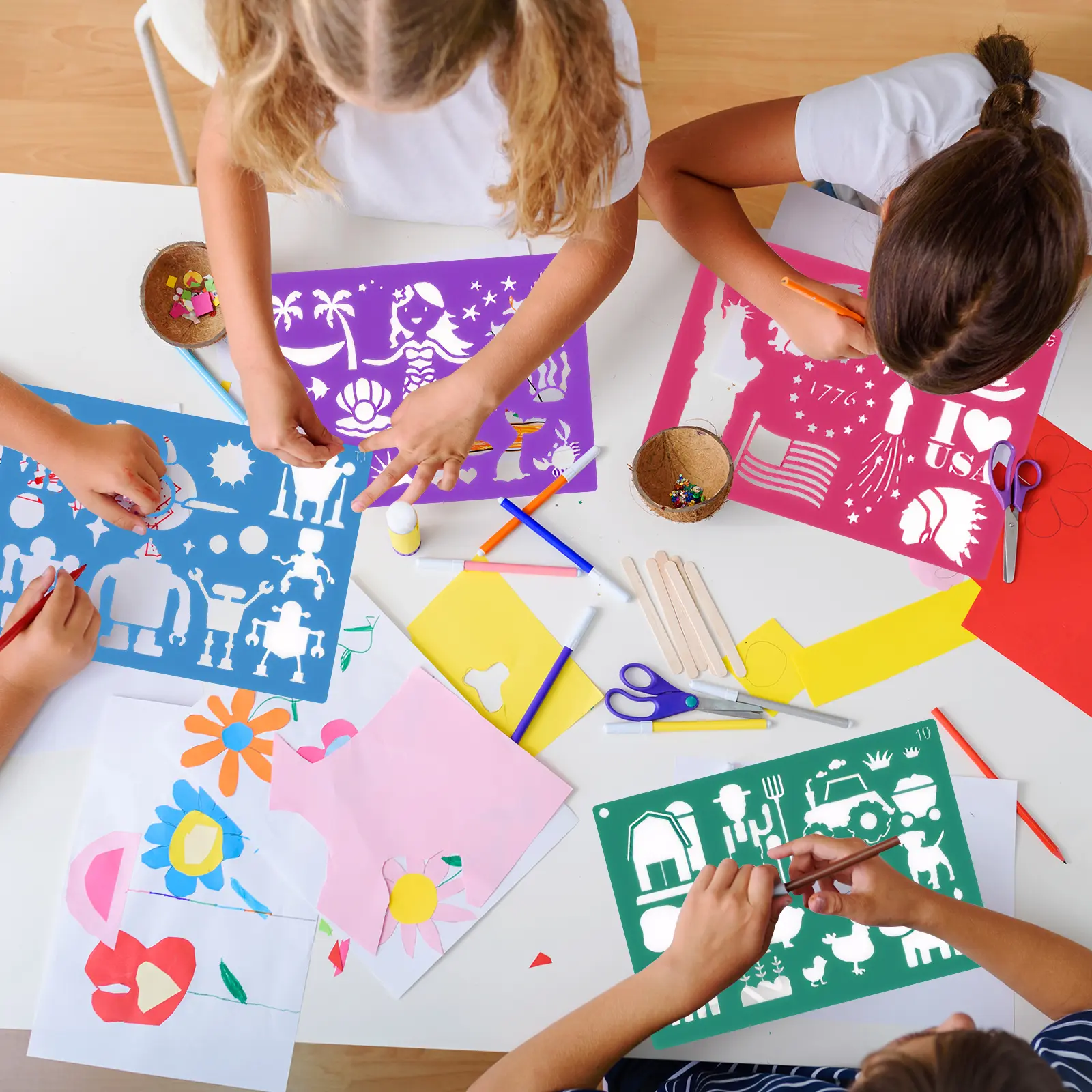 30/35 Pieces Drawing Stencils Set Drawing Painting Stencil Templates Artistic Stencil Set for Girls & Boys Gift and Card Making