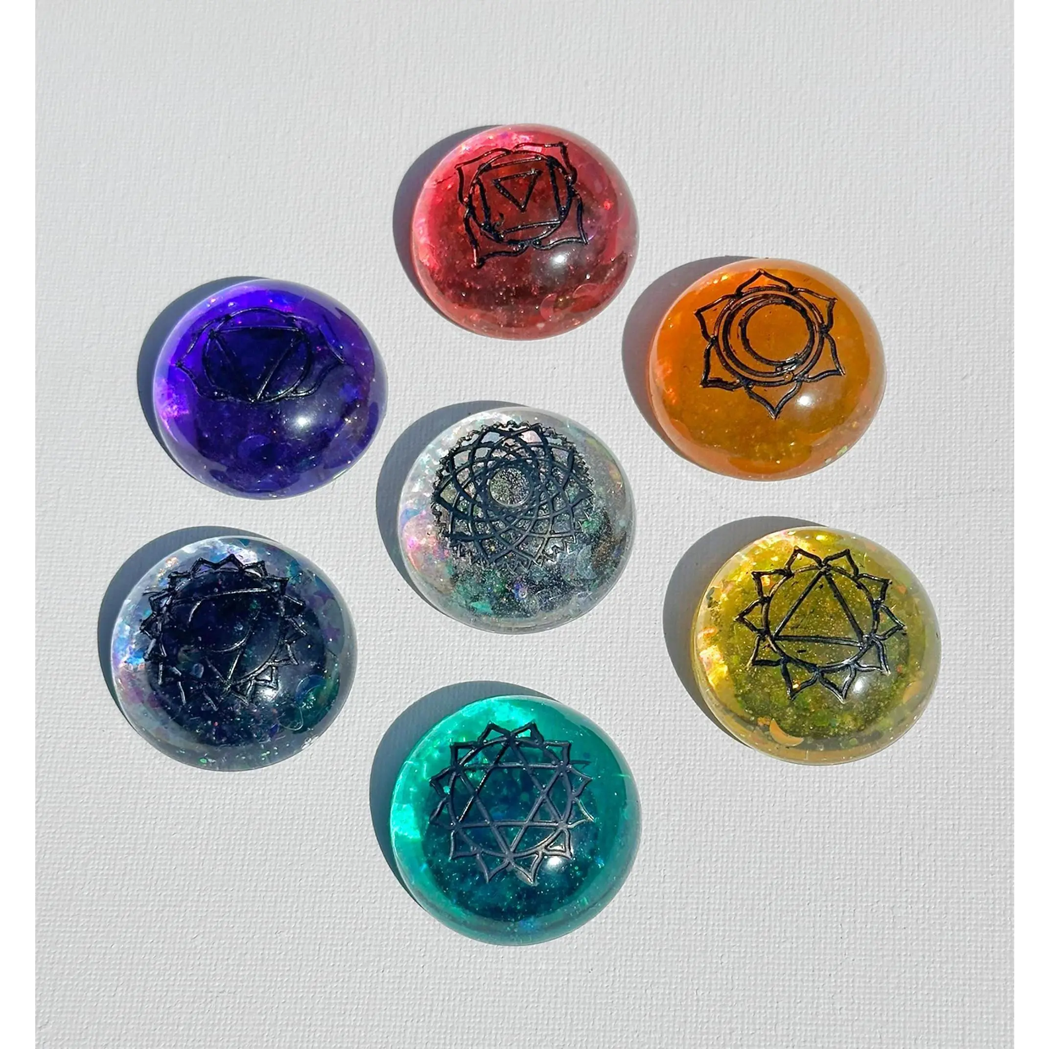 Rainbow Chakra Magnets, set of 7