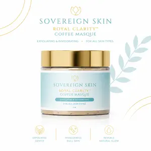 Sovereign Skin RoyalClarity Coffee Masquè Exfoliating Face Mask with Coffee Extract, Kaolin Clay, Caffeine & Aloe Vera | Gentle Skin Smoothing & Clarifying Mask for All Skin Types | 2 oz
