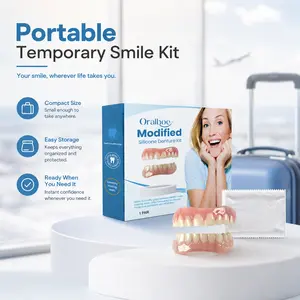 Silicone Denture Set-Custom Fit Full Denture Set for Adults – Moldable Denture Gel,Natural Looking Snap-On Veneers for a Brighter, Confident Smile | Comfortable Reusable Teeth Cover  | Instant Cosmetic Tooth Replacement & Whitening Appearance