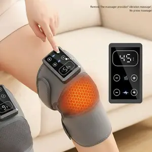 Cordless Rechargeable Knee Massager, 3 Vibration Modes and 5 Heating Levels, Compress Knee Massager, For Knee Massage, Portable Knee Massagers, Includes Knee Strap Combo
