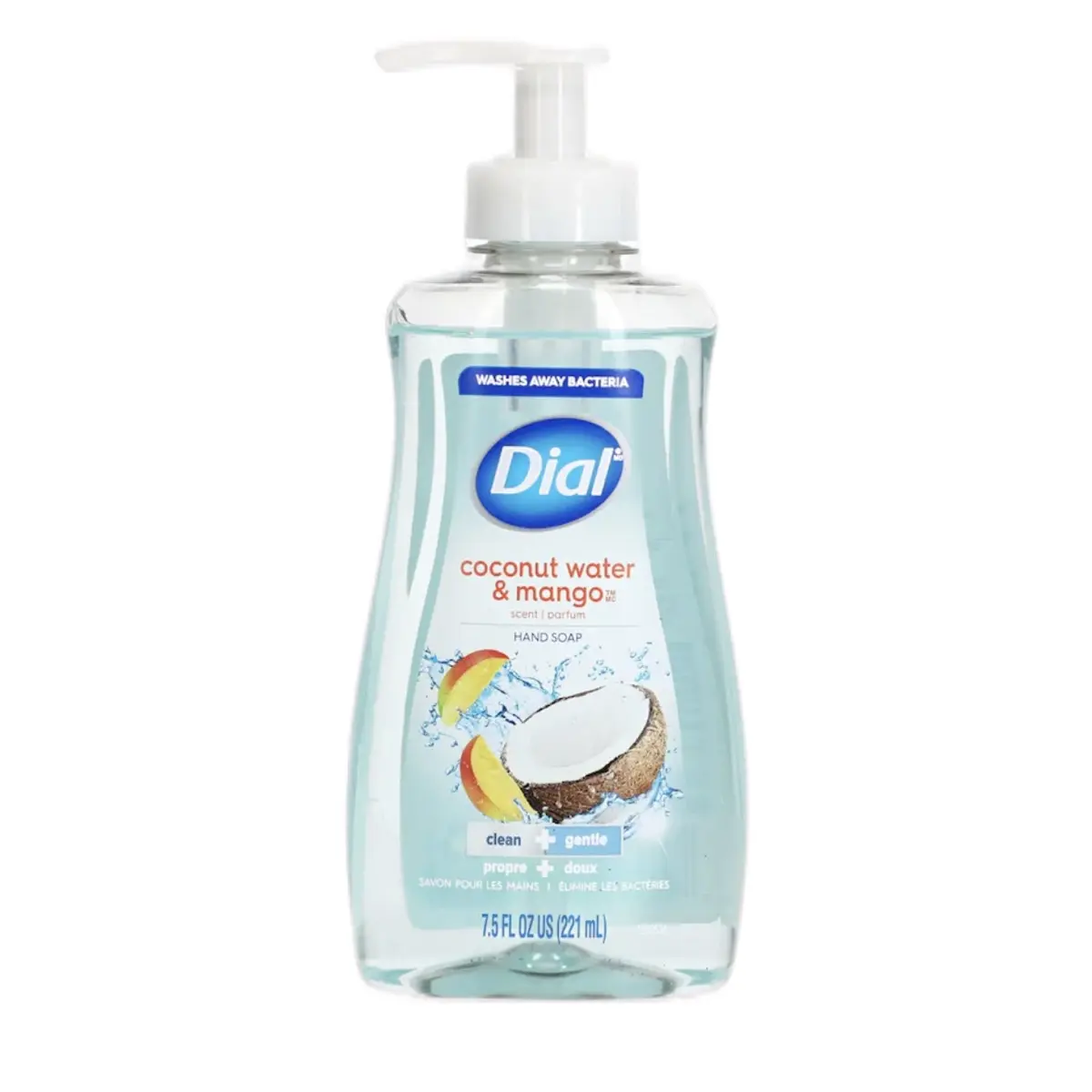 Dial Coconut Water & Mango Hand Wash (7.5 oz, Pack of 4) - Gentle Moisturizer Cleanser, Nourishing for Adults, Hydrating, Soothing