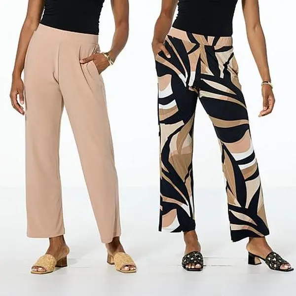 Nina Leonard 2-pack Straight Leg Pant with Pockets