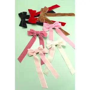 Velvet hair clips
