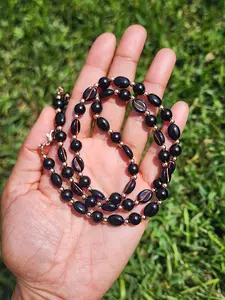Expresso Eyeglass Chain: 14k Rose Gold and Matte Onyx beads