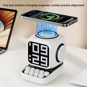 Cute Cartoon Robot AI Voice Smart Bluetooth Speaker Mini Computer Magnetic Wireless Charger