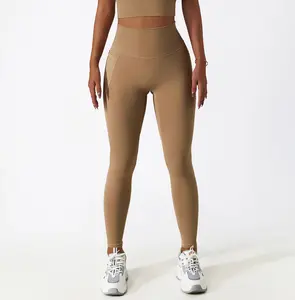 Seamless Women's High Waisted Tummy Control Leggings with Pockets