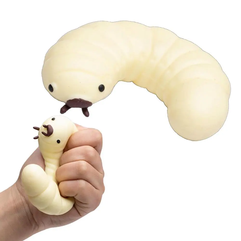 Squish Caterpillar Toy Soft Caterpillar Stretch Cute Sensory AntiStress Decompression Toys Soybean Bug Pinching Fun Toy