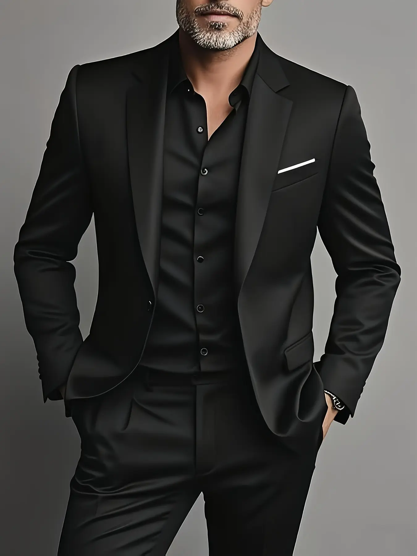 Men'S Formal Suit Two-Piece Set - Formal Wear, Business Attire Clothes,  Single Button Blazer & Pants,
