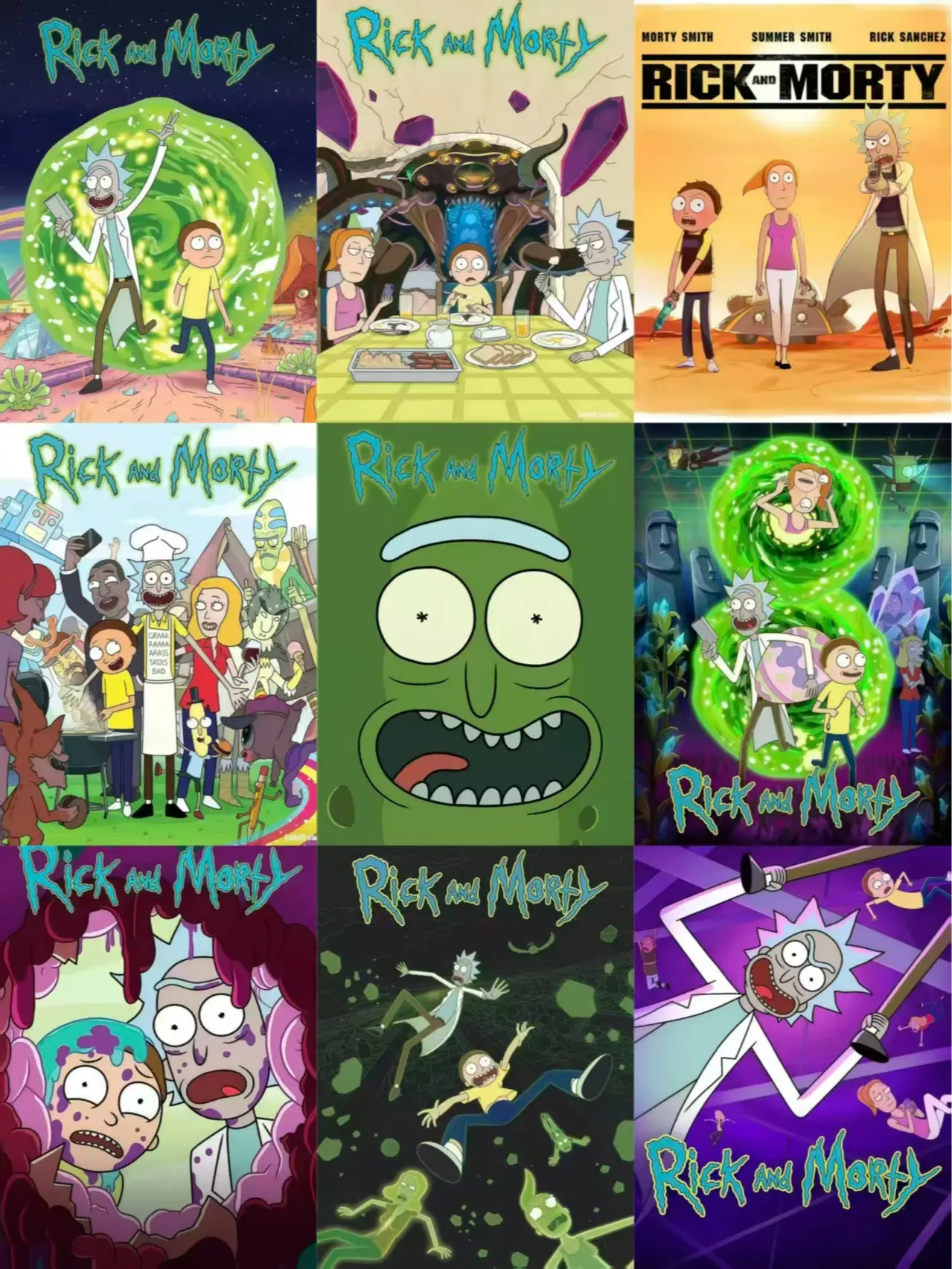 Rick and Morty Classic Cartoon Posters & Prints - Retro Animation, Pickle Rick Themed, Sci-Fi Aesthetic Hanging Canvas Wall Art for Bedroom Decor, Fan Must-Have Home Supplies Gift