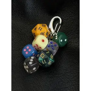 Handmade Vintage Style Keychain, Dice Beaded Pendant, Perfect Gift, Bag Charm, Car Decoration, Unique Fun Accessory