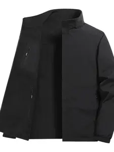 Men's Classic Commuter Zip Jacket, Reversible Waterproof Windproof Fleece Lined, Warm Comfortable Outdoor Hiking Travel Coat, Waterproof Windproof Outerwear