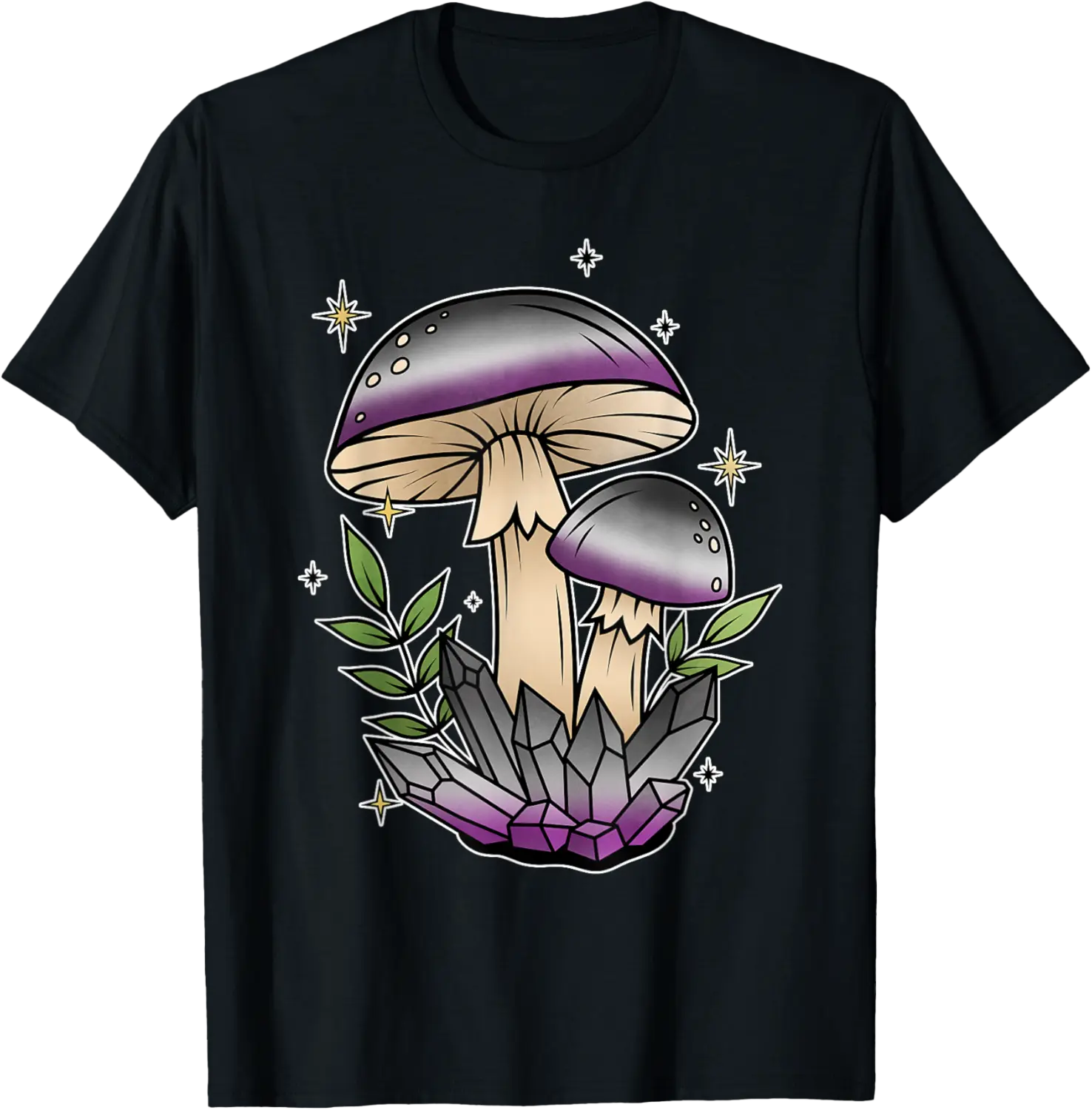 Asexual Mushroom LGBT Demisexual Ace Pride Flag, Cottagecore T-Shirt - Robertbobby Shop 53B0D75XFDB9