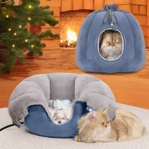 Heated Cat Bed, Large Versatile Heated Cat Bed Indoor,Soft & Cozy for All Seasons, Always Perfect Temperature with Overheat Protection Pet Bed for Cats & Small Dogs dog bed Shaped Beds