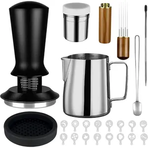 23 count Espresso Accessories, 51mm Coffee Espresso Tamper Kit, Espresso Machine Accessories Set, with Espress Stirrer | 350ml Milk Pitcher | Coffee  Dispenser | Latte Art Kit for Espresso Machine