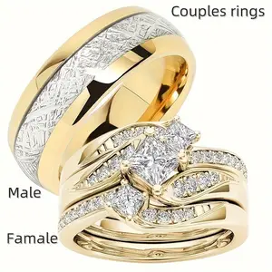 1pc stainless steel ring, men's, women's, wedding engagement couple ring
