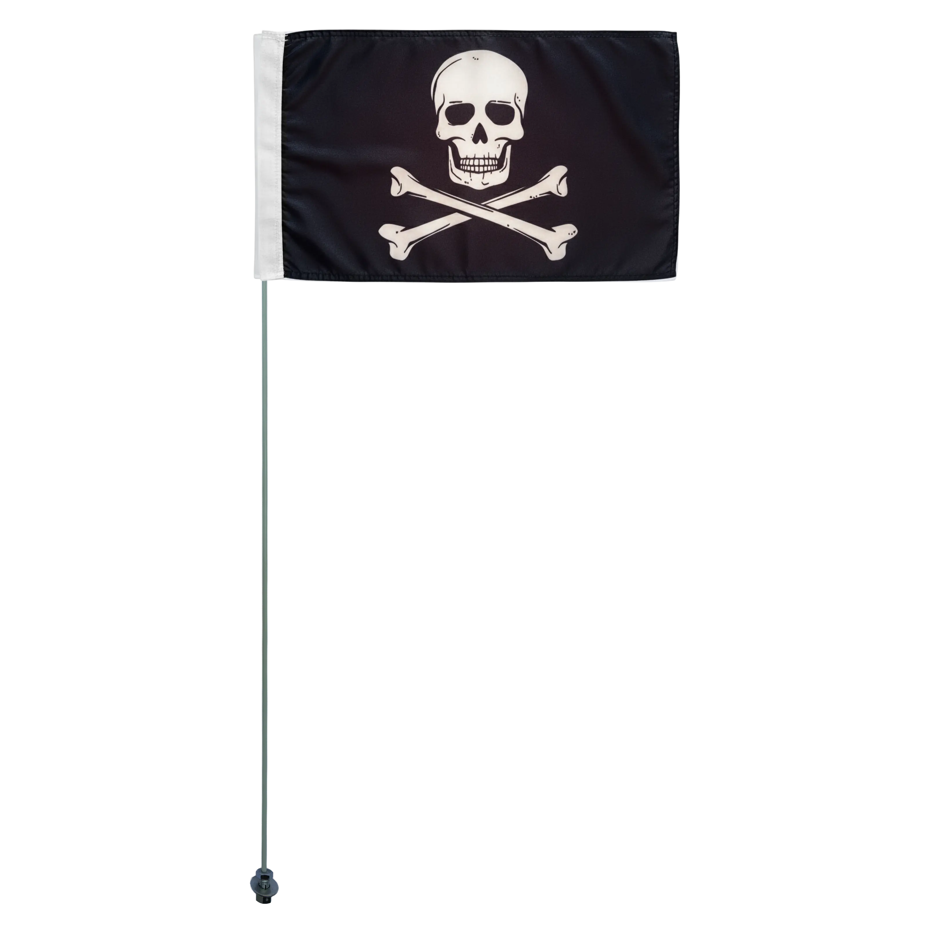 JLP 3.5 Ft Tall 1/4 In pole 19x12 ATV Whip Flag Sand Sports Go Kart Black Pirate