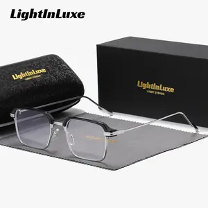 LightInLuxe Unisex Retro Full Frame Anti-Blue Light Glasses Subtle, Day-Long Comfort with Clear Vision and Minimalist