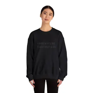 I Want to Cry But I Have Stuff to Do Embroidery Crewneck Sweatshirt | Text Graphic, Minimal Goth