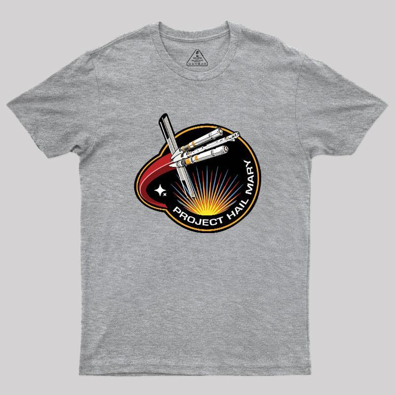 Men's "Project Savior" Geek Theme Graphic T-Shirt - Savior-Theme Tee, Casual Streetwear Top, Short-Sleeve, Round Neck