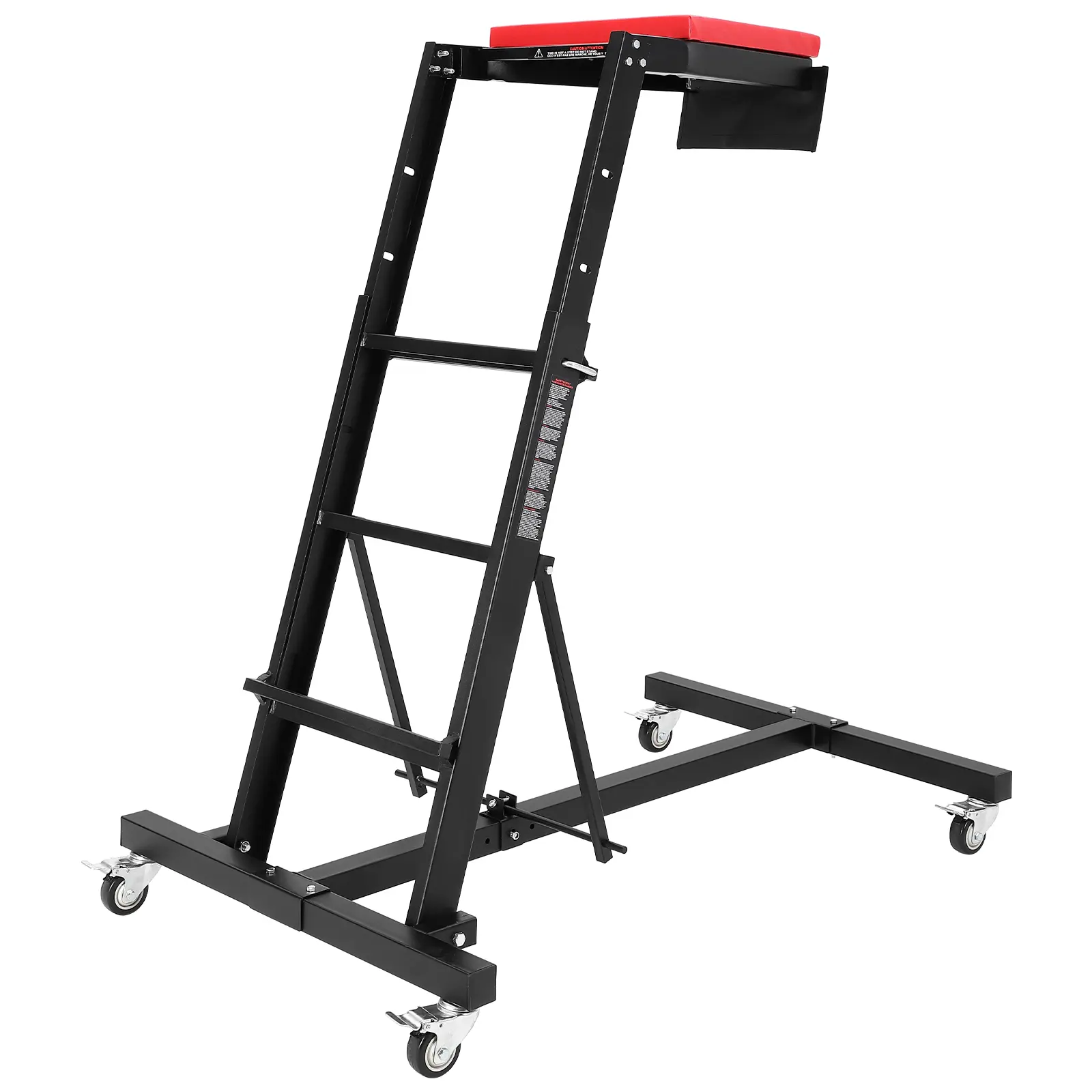 Topside Automotive Engine Creeper, Heavy Duty 400LB Capacity, Adjustable Height 45-65 Inch, 4 Locking Swivel Casters, Padded Deck with Tool Pouch for Garage & Workshop