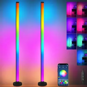 Smart LED Floor Lamp RGB Remote & APP Control Music Sync Lights Corner Lighting Timer Modern Mood Standing Lamp for Living Room Gaming